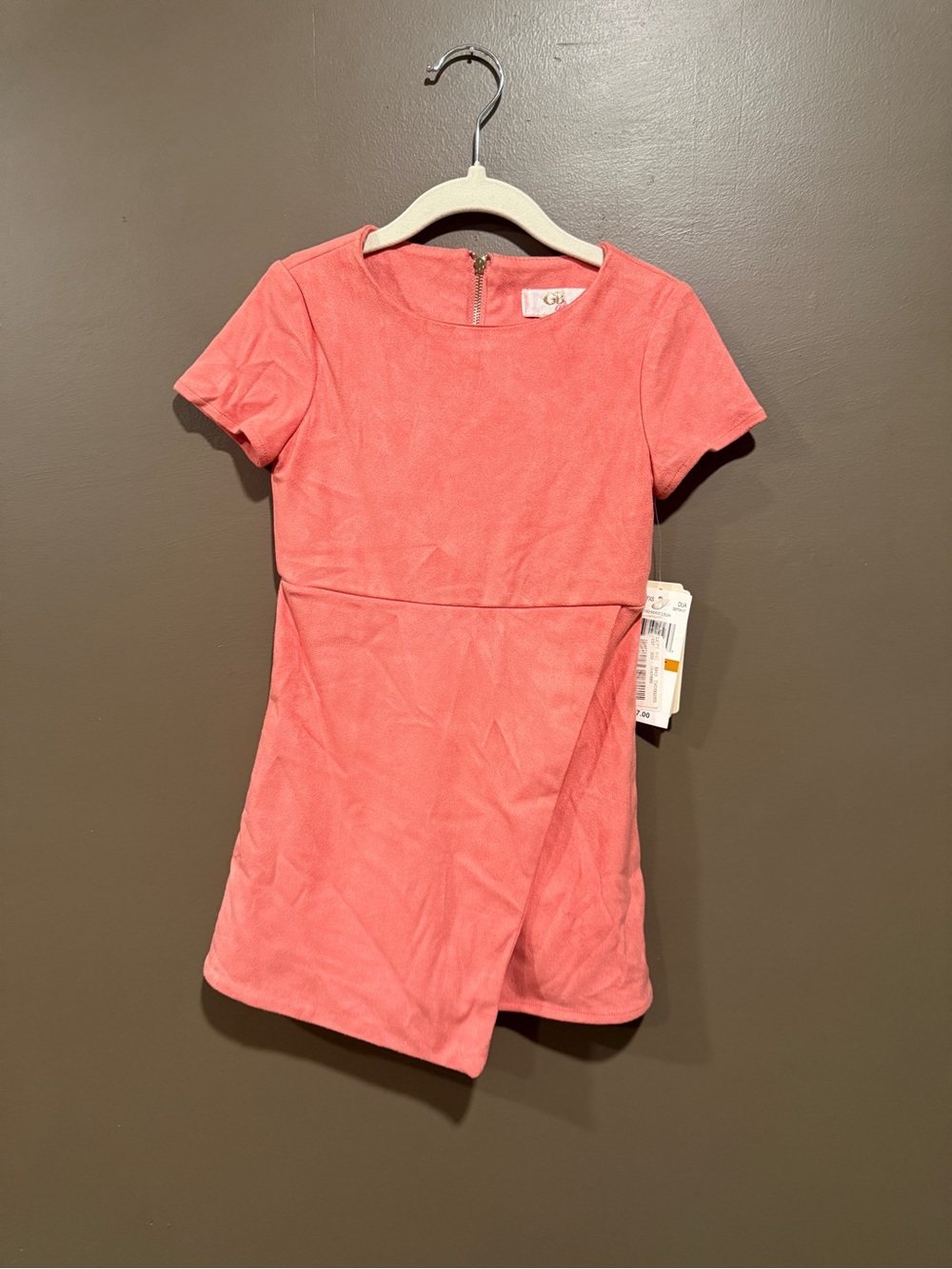 Gianni Bini Girls' Coral Pink Short Sleeve A-Line Dress